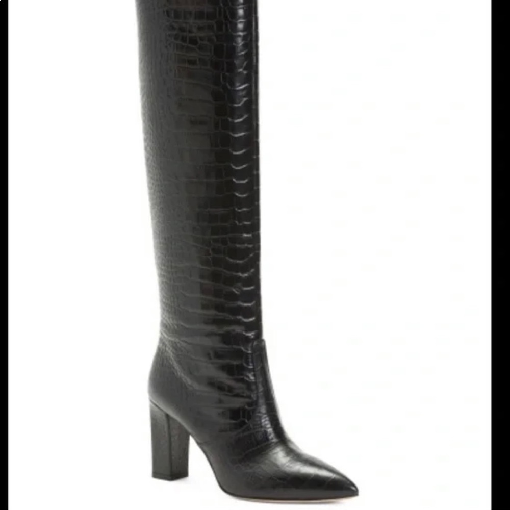 Capezzani Made In Italy Leather High Shaft Croco Boots